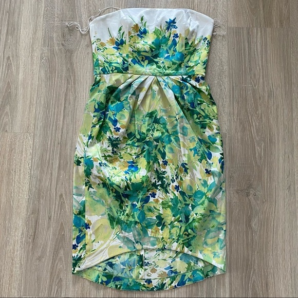 NWOT London Times Strapless Satin Cocktail Dress Sz 6 - Picture 1 of 9